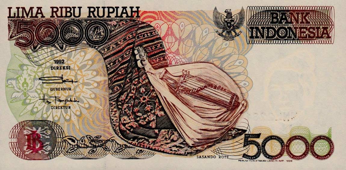 Front of Indonesia p130h: 5000 Rupiah from 1999