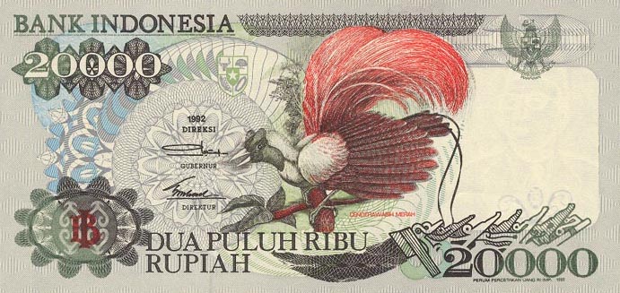 Front of Indonesia p132a: 20000 Rupiah from 1992