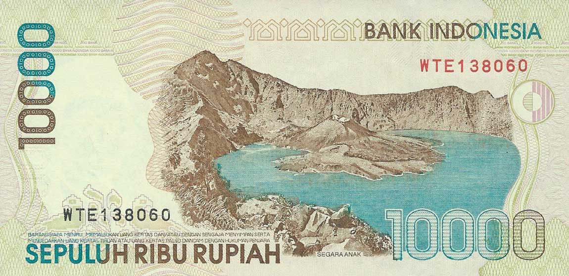 Back of Indonesia p137d: 10000 Rupiah from 2001