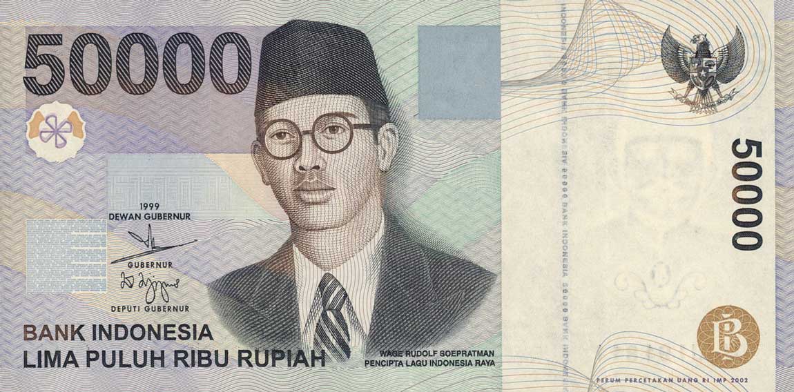 Front of Indonesia p139b: 50000 Rupiah from 2000