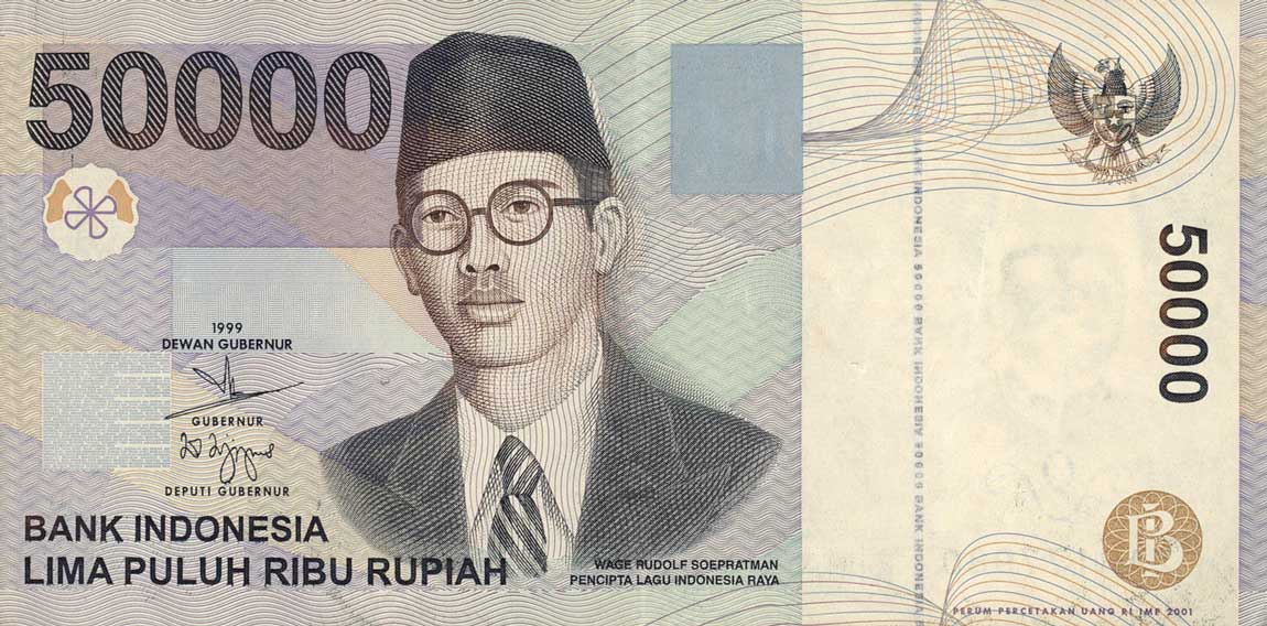 Front of Indonesia p139c: 50000 Rupiah from 2001