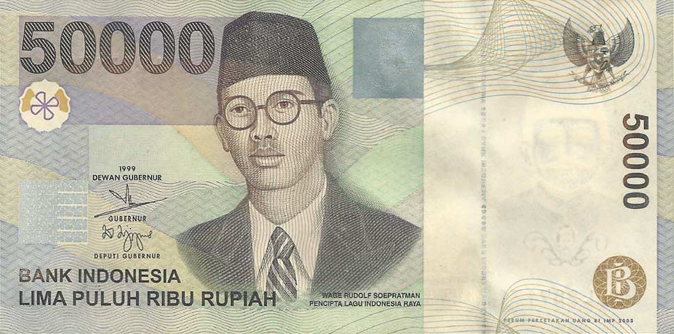 Front of Indonesia p139e: 50000 Rupiah from 2003