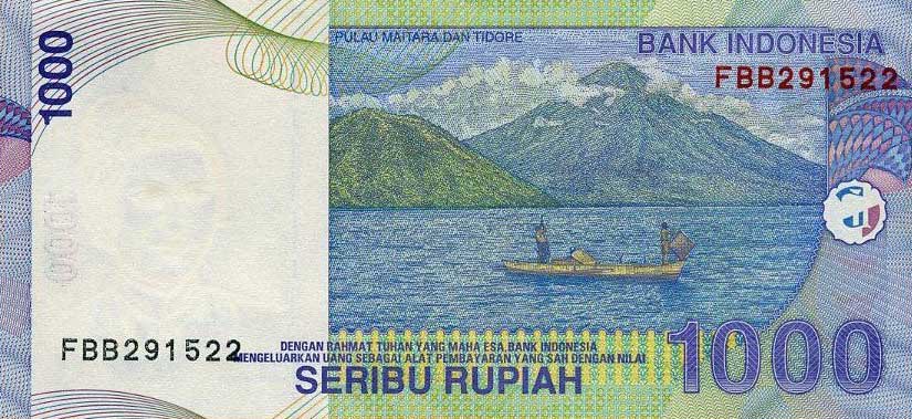 Back of Indonesia p141c: 1000 Rupiah from 2002