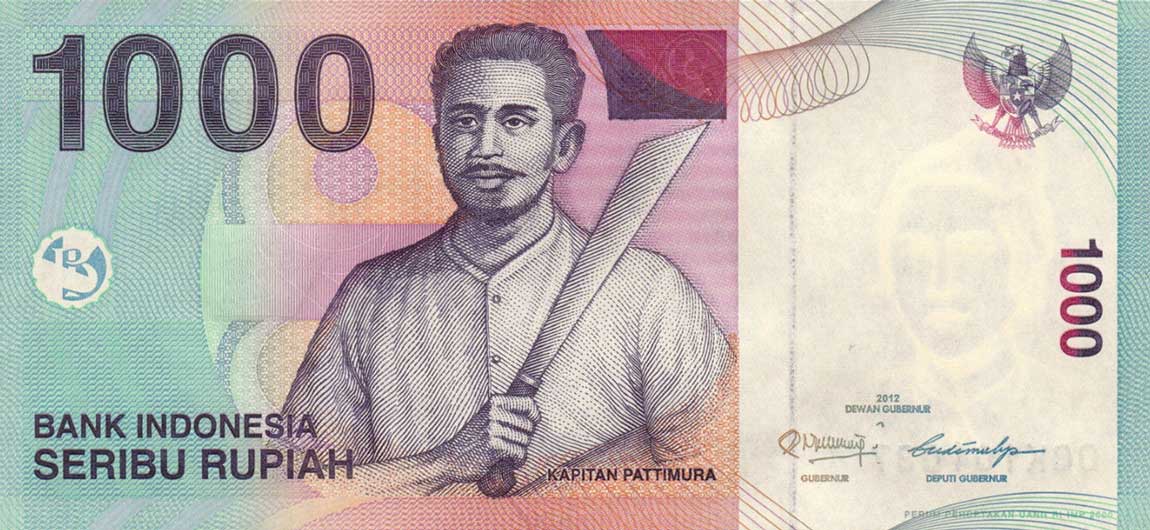 Front of Indonesia p141l: 1000 Rupiah from 2012