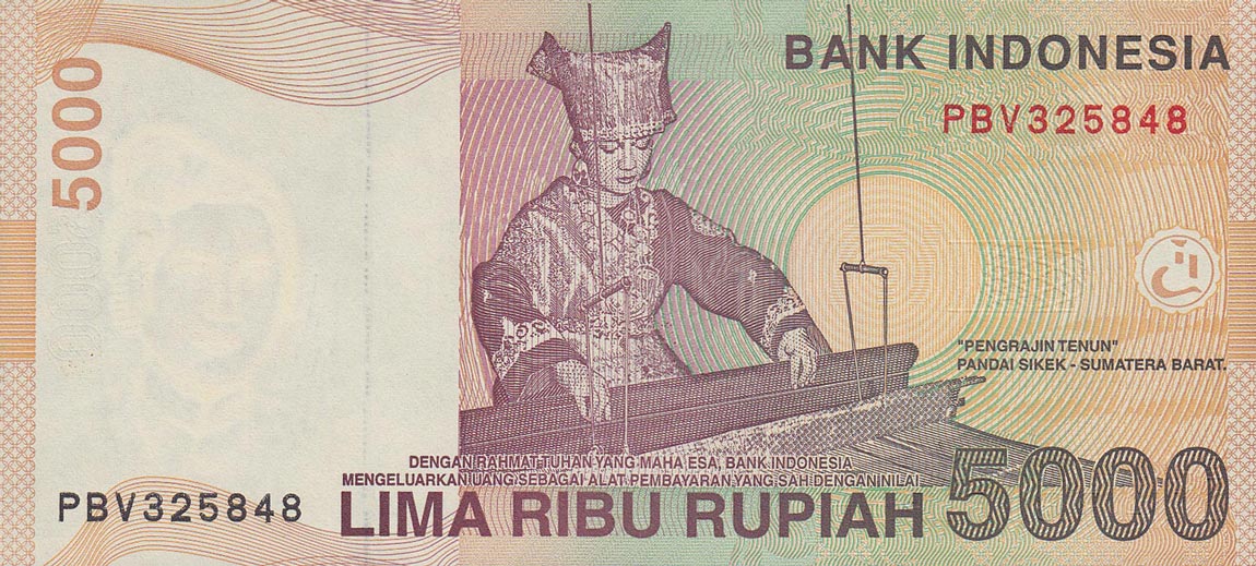 Back of Indonesia p142g: 5000 Rupiah from 2007