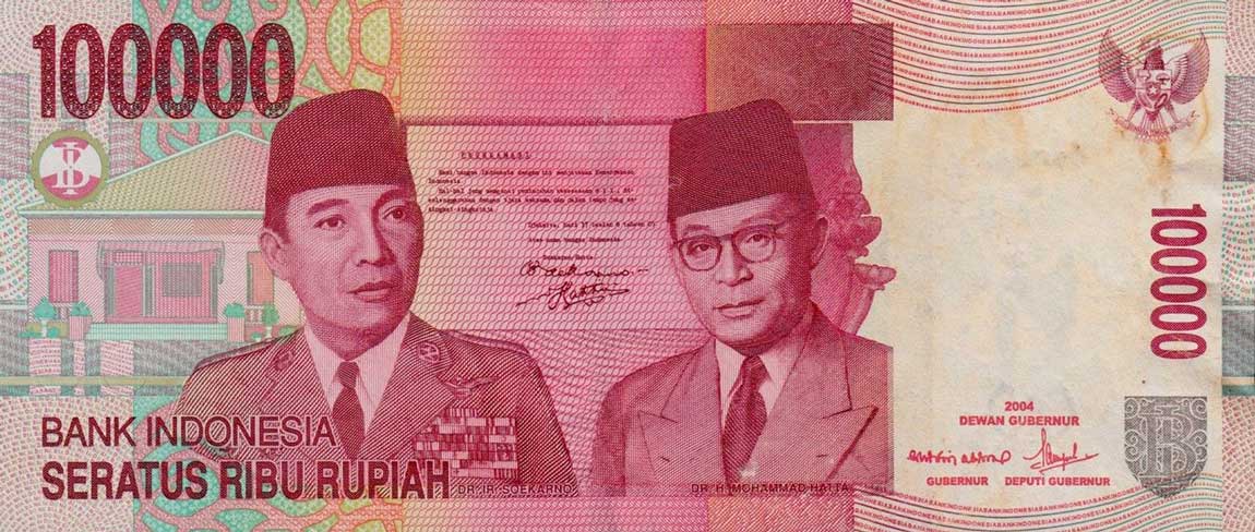 Front of Indonesia p146e: 100000 Rupiah from 2008