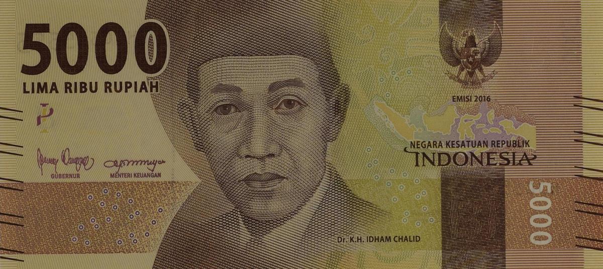 Front of Indonesia p156d: 5000 Rupiah from 2019