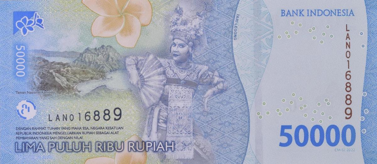 Back of Indonesia p167a: 50000 Rupiah from 2022