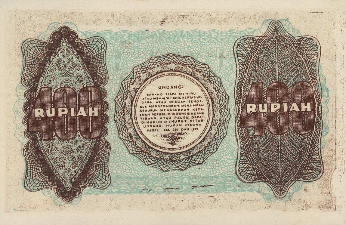 Back of Indonesia p35a: 400 Rupiah from 1948
