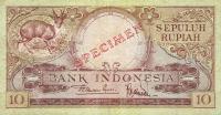 p49As from Indonesia: 10 Rupiah from 1957