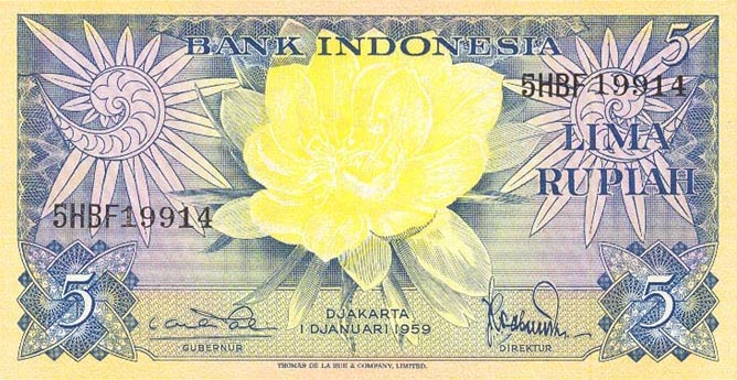 Front of Indonesia p65a: 5 Rupiah from 1959
