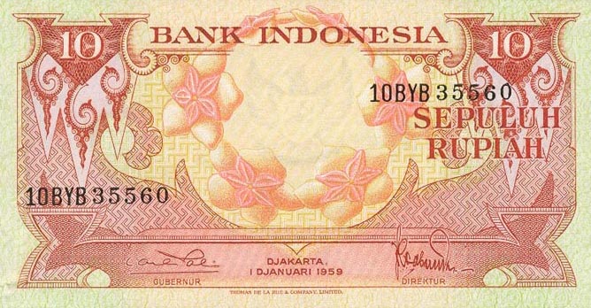 Front of Indonesia p66a: 10 Rupiah from 1959
