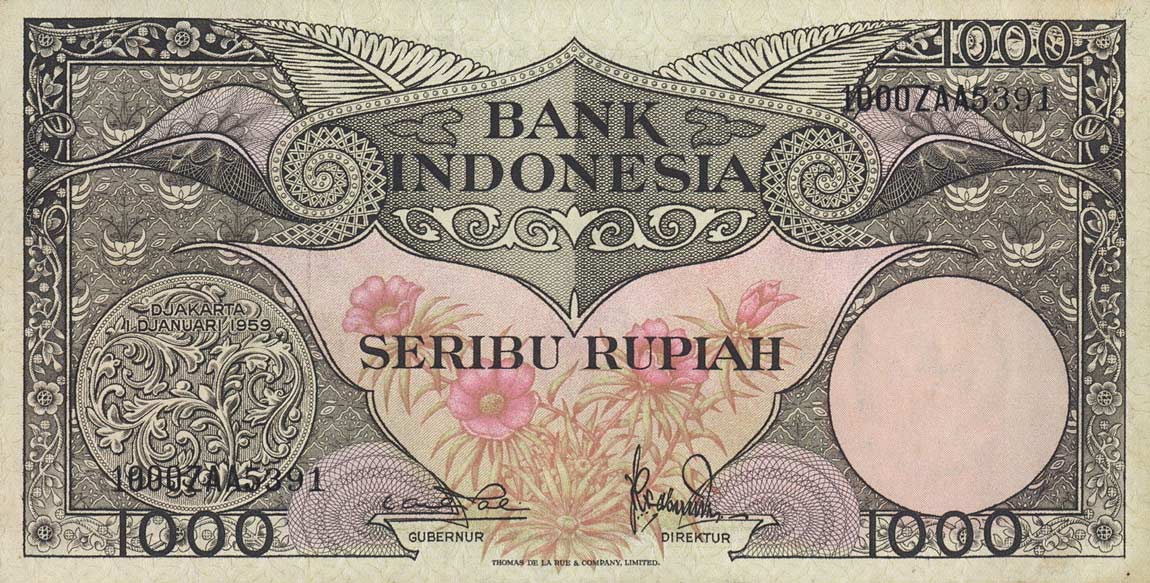 Front of Indonesia p71a: 1000 Rupiah from 1959