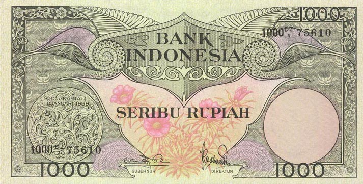 Front of Indonesia p71b: 1000 Rupiah from 1959