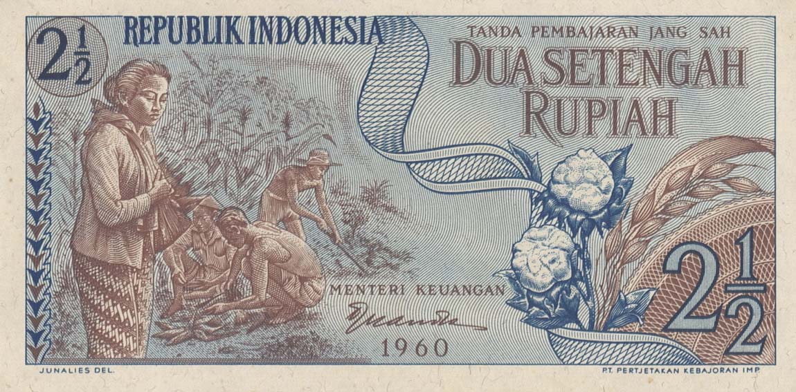 Front of Indonesia p77: 2.5 Rupiah from 1960