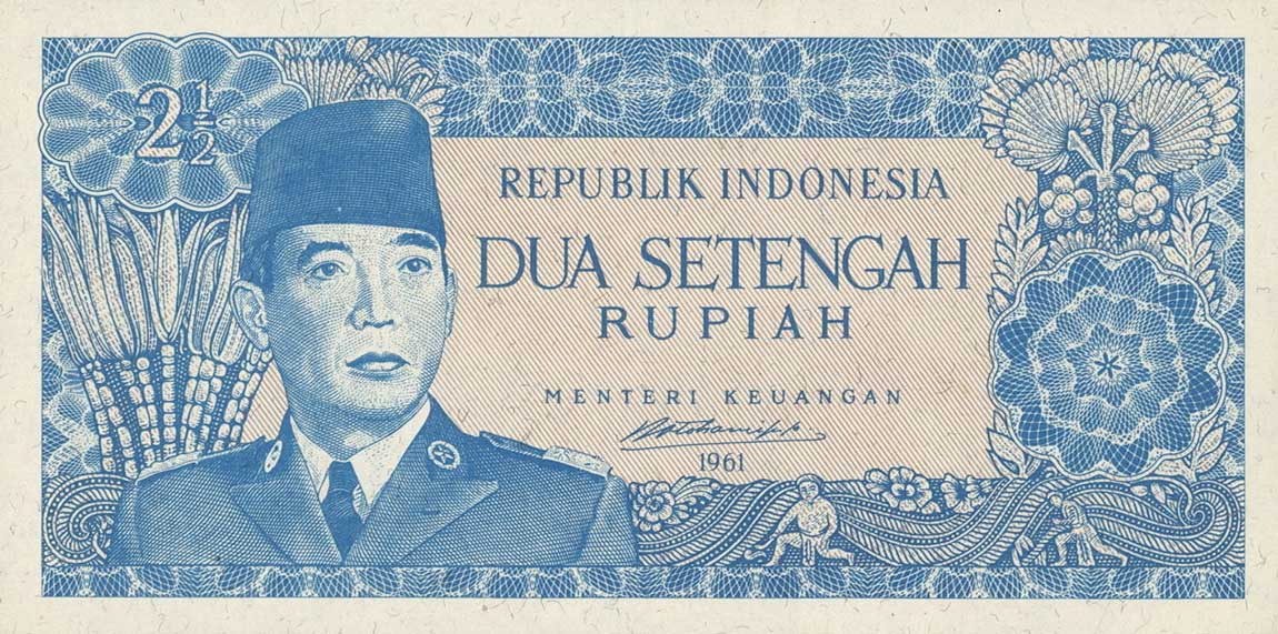 Front of Indonesia p79B: 2.5 Rupiah from 1961