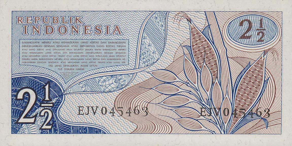 RealBanknotes com Indonesia p79a 2 5 Rupiah  from 1961