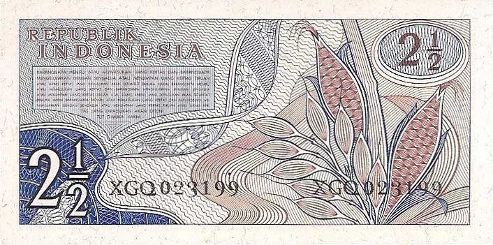 Back of Indonesia p79r: 2.5 Rupiah from 1961