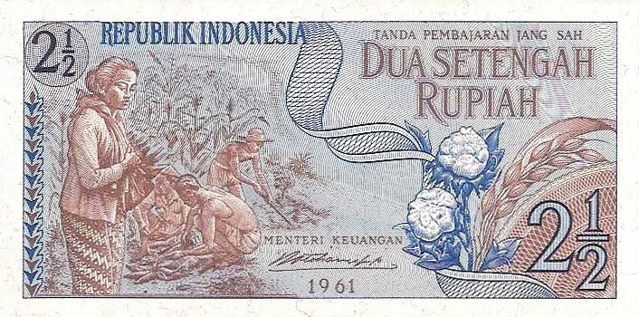 Front of Indonesia p79r: 2.5 Rupiah from 1961