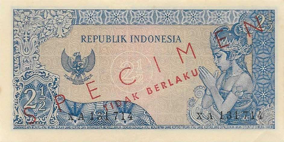 Back of Indonesia p81s: 2.5 Rupiah from 1964