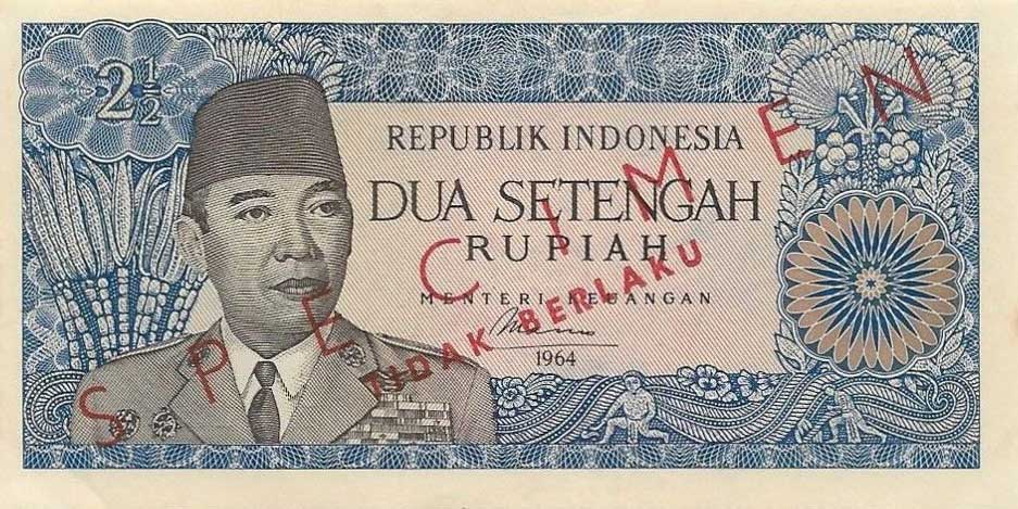 Front of Indonesia p81s: 2.5 Rupiah from 1964