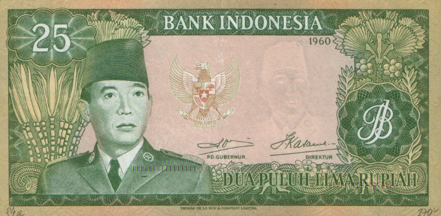 Front of Indonesia p84a: 25 Rupiah from 1960
