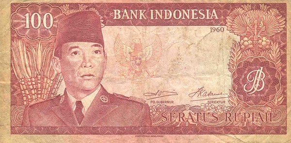 Front of Indonesia p86a: 100 Rupiah from 1960