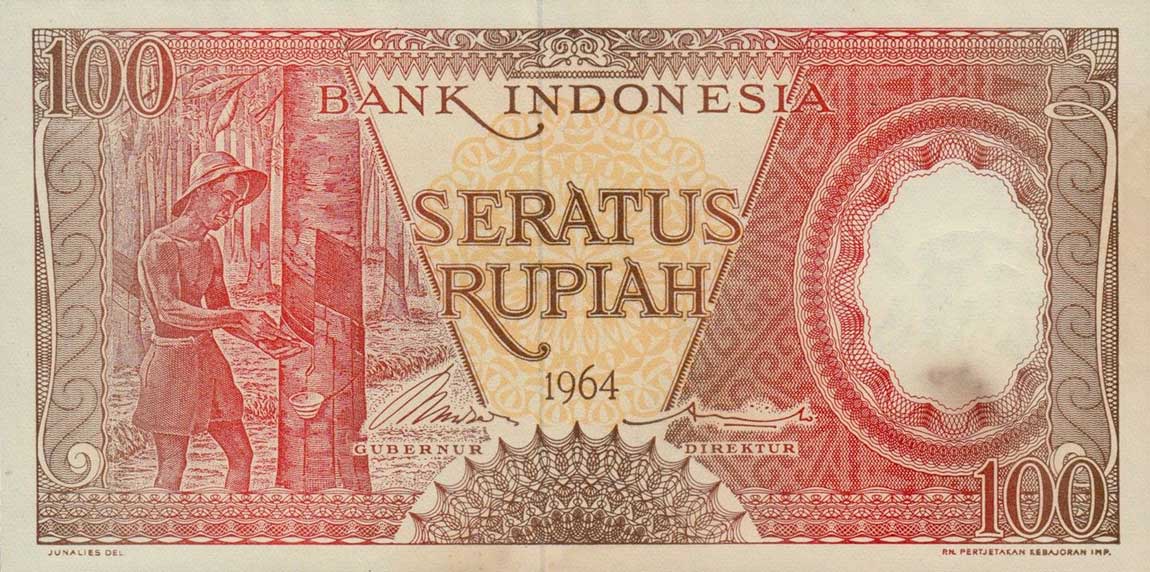 Front of Indonesia p97a: 100 Rupiah from 1964