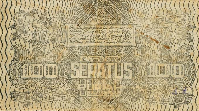 Back of Indonesia pS195c: 100 Rupiah from 1948