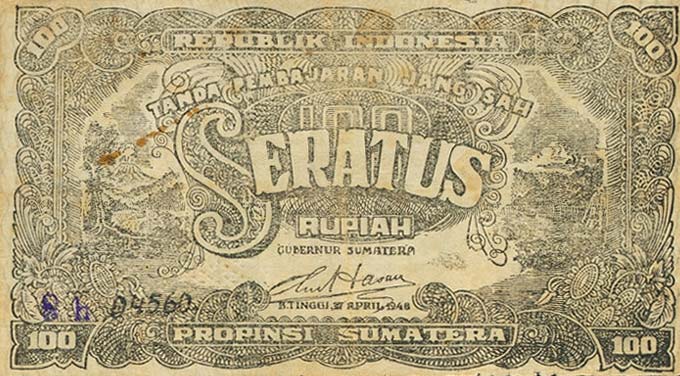 Front of Indonesia pS195c: 100 Rupiah from 1948