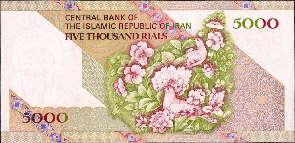 Back of Iran p145f: 5000 Rials from 1993