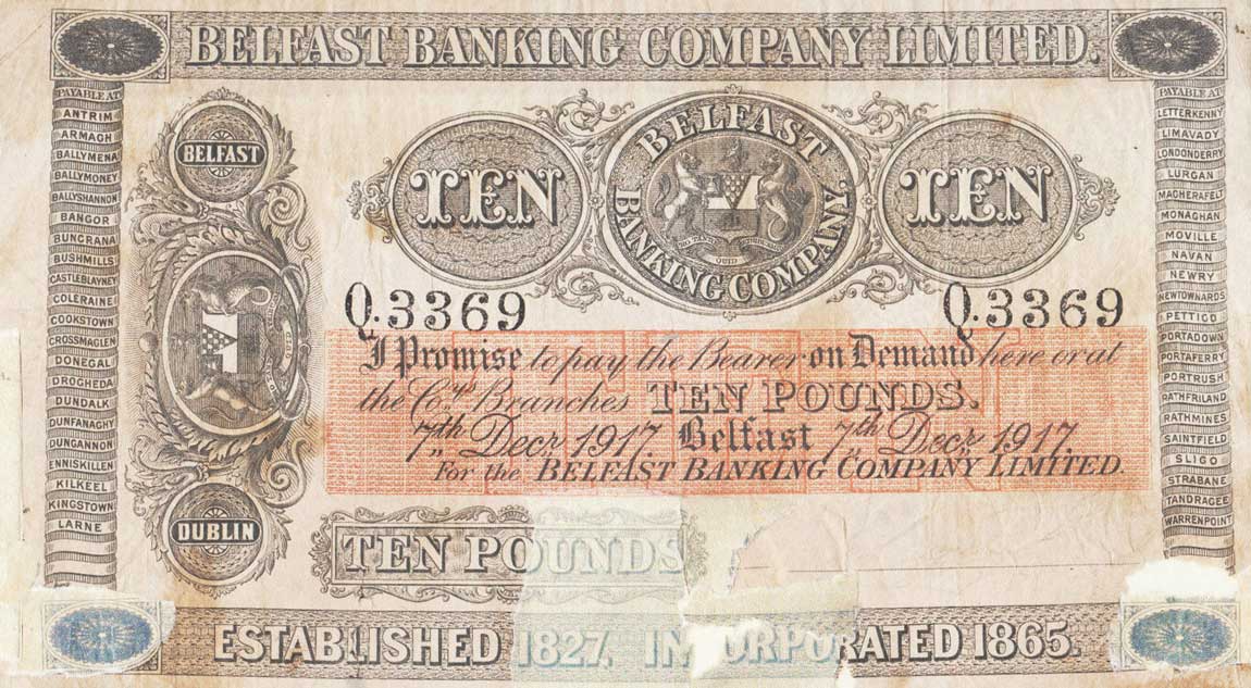 Front of Ireland p152a: 10 Pounds from 1916