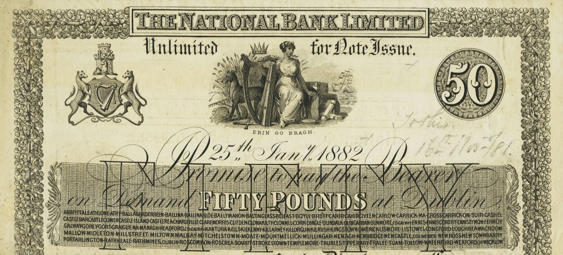 Front of Ireland p208: 50 Pounds from 1882