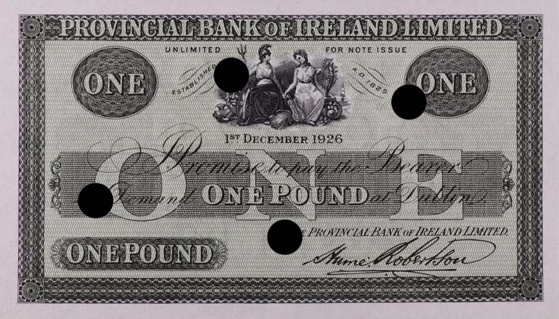 Front of Ireland p346p1: 1 Pound from 1920