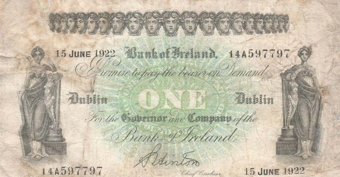 Front of Ireland p95b: 1 Pound from 1922