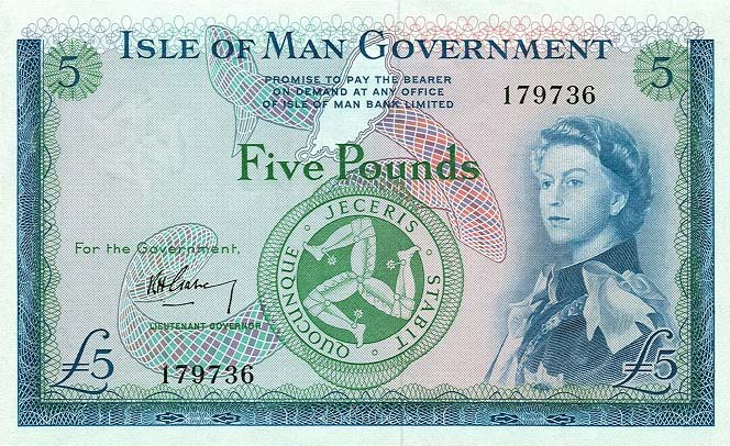 Front of Isle of Man p26a: 5 Pounds from 1961