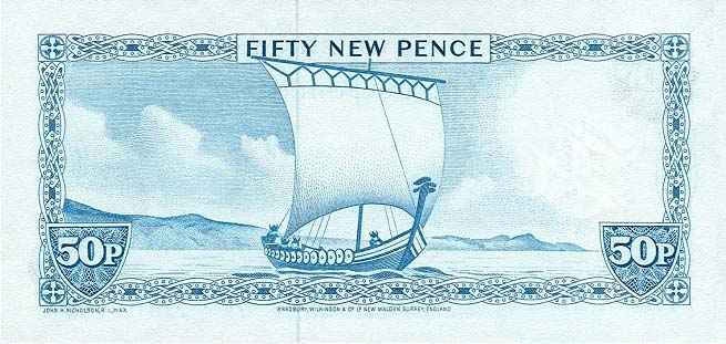 Back of Isle of Man p33a: 50 New Pence from 1979