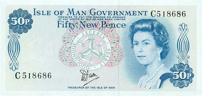 Front of Isle of Man p33a: 50 New Pence from 1979