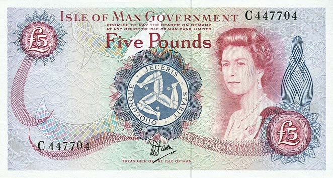 Front of Isle of Man p35a: 5 Pounds from 1979