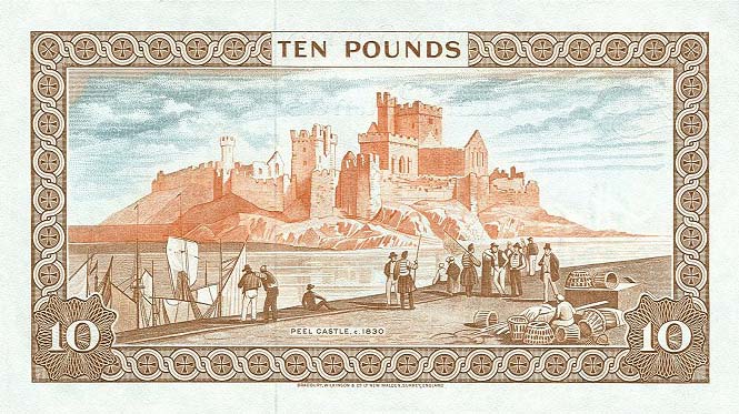 Back of Isle of Man p36b: 10 Pounds from 1979