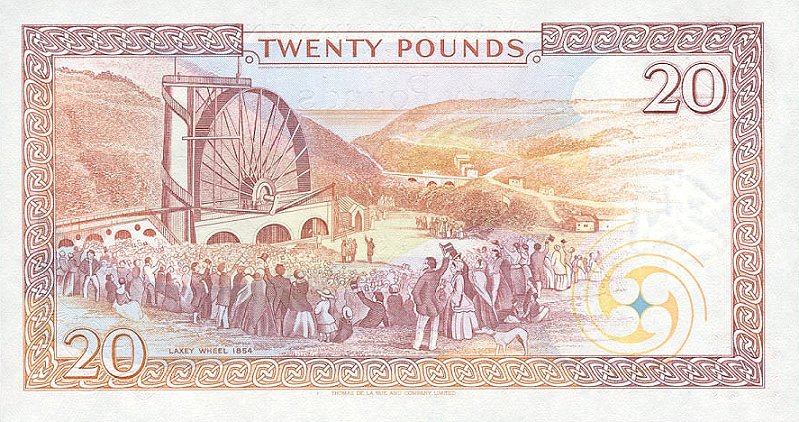 Back of Isle of Man p45a: 20 Pounds from 2000