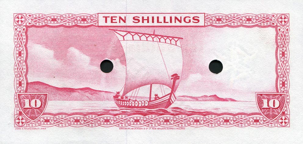 Back of Isle of Man p24s1: 10 Shillings from 1961