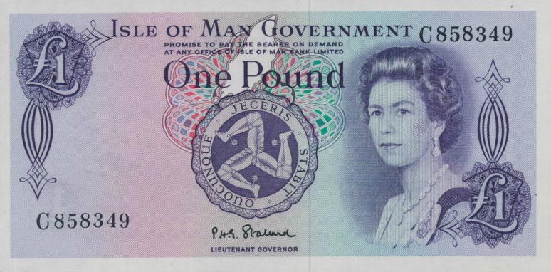 Front of Isle of Man p29a: 1 Pound from 1972