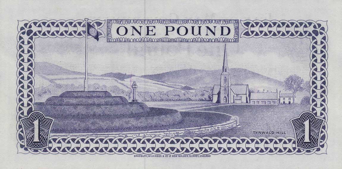 Back of Isle of Man p29c: 1 Pound from 1972