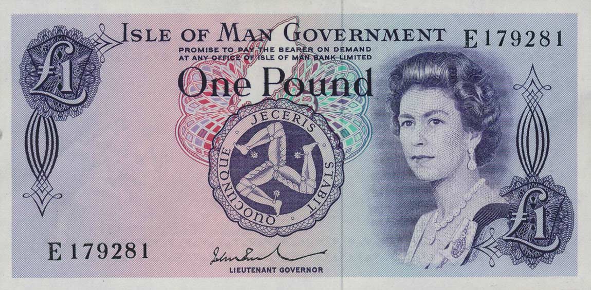 Front of Isle of Man p29c: 1 Pound from 1972