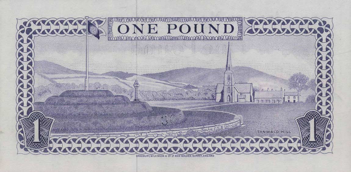 Back of Isle of Man p29d: 1 Pound from 1972