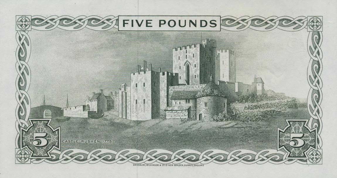 Back of Isle of Man p30b: 5 Pounds from 1972