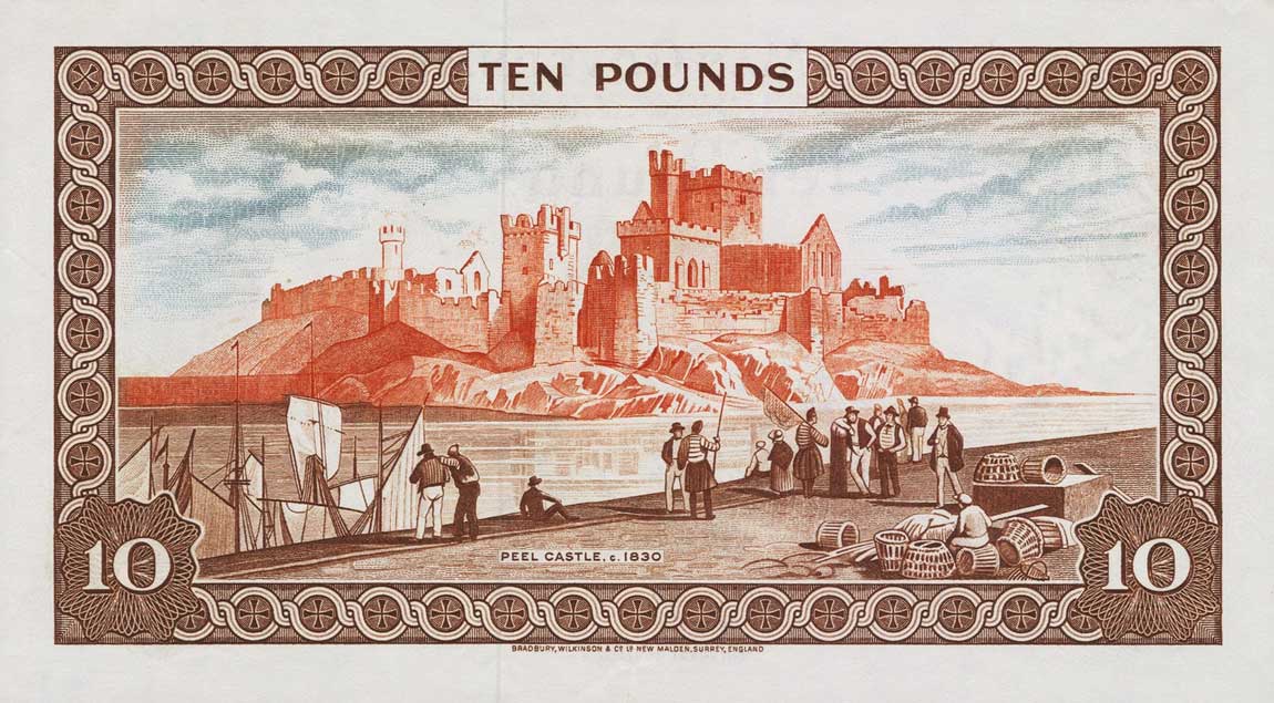 Back of Isle of Man p31b: 10 Pounds from 1972