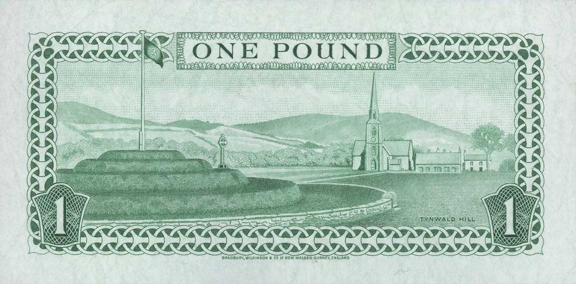 Back of Isle of Man p38a: 1 Pound from 1983