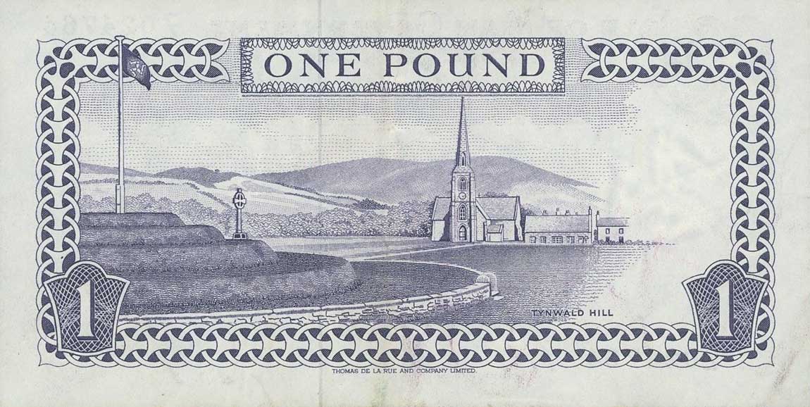 Back of Isle of Man p40r2: 1 Pound from 1983